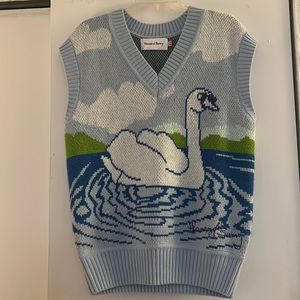 House of Sunny Swan V Neck Sweater Vest